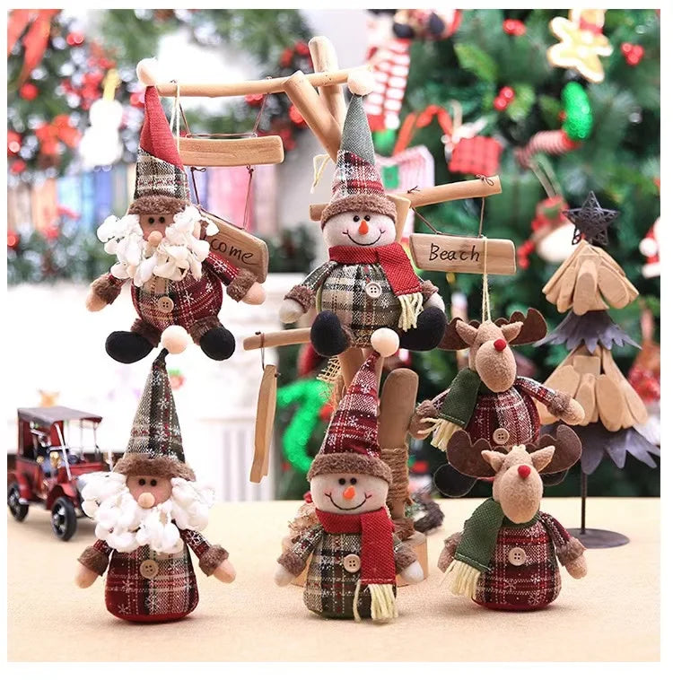 Santa Claus Snowman Plush Ornaments